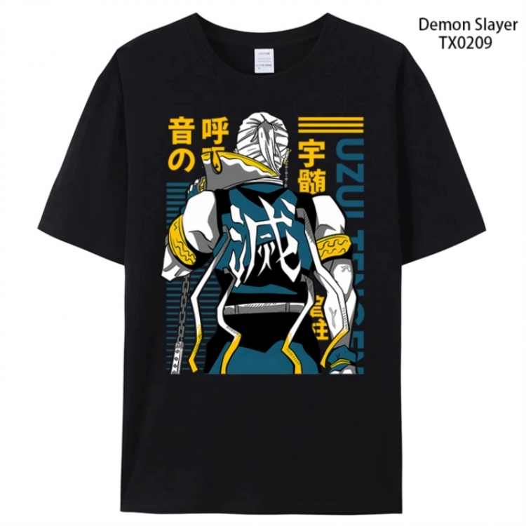 Demon Slayer Kimets Anime peripheral printed pure cotton T-shirt from S to 4XL