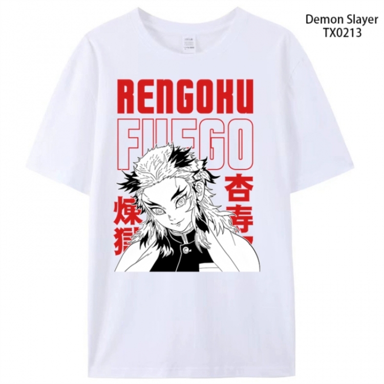 Demon Slayer Kimets Anime peripheral printed pure cotton T-shirt from S to 4XL