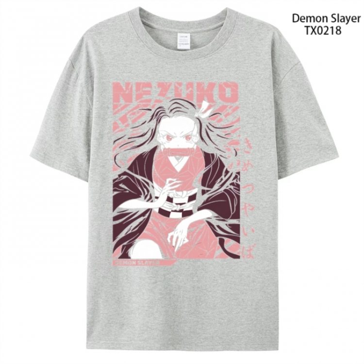 Demon Slayer Kimets Anime peripheral printed pure cotton T-shirt from S to 4XL