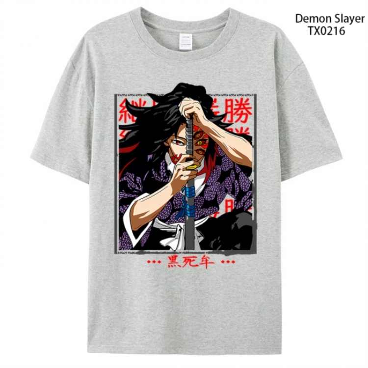 Demon Slayer Kimets Anime peripheral printed pure cotton T-shirt from S to 4XL
