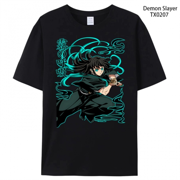 Demon Slayer Kimets Anime peripheral printed pure cotton T-shirt from S to 4XL