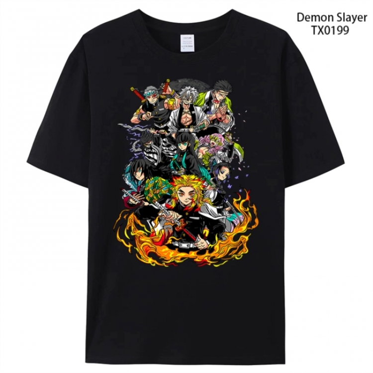 Demon Slayer Kimets Anime peripheral printed pure cotton T-shirt from S to 4XL