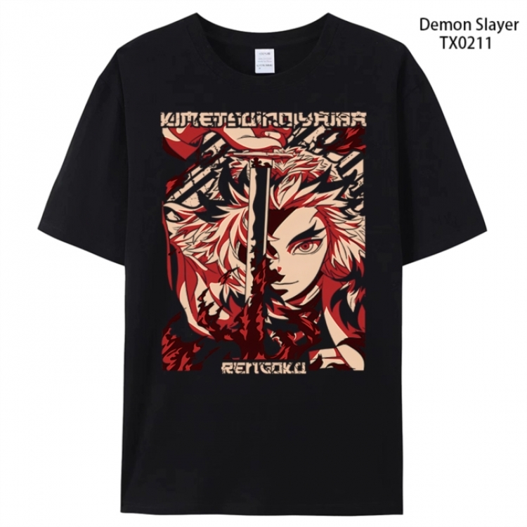 Demon Slayer Kimets Anime peripheral printed pure cotton T-shirt from S to 4XL