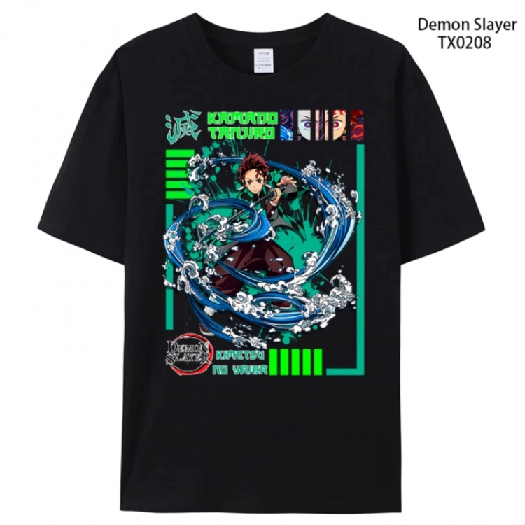 Demon Slayer Kimets Anime peripheral printed pure cotton T-shirt from S to 4XL