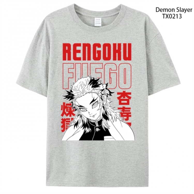 Demon Slayer Kimets Anime peripheral printed pure cotton T-shirt from S to 4XL