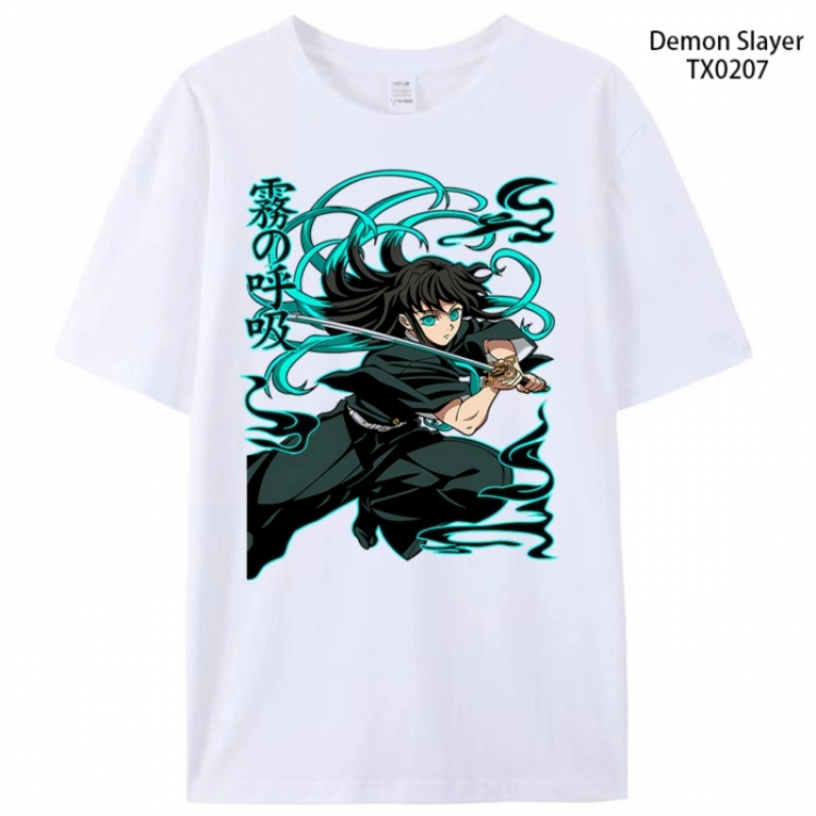 Demon Slayer Kimets Anime peripheral printed pure cotton T-shirt from S to 4XL