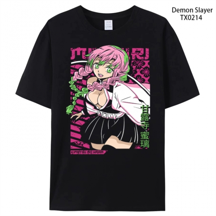 Demon Slayer Kimets Anime peripheral printed pure cotton T-shirt from S to 4XL