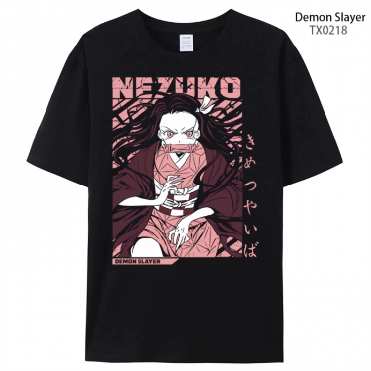 Demon Slayer Kimets Anime peripheral printed pure cotton T-shirt from S to 4XL