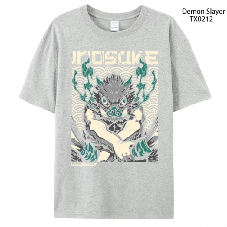 Demon Slayer Kimets Anime peripheral printed pure cotton T-shirt from S to 4XL