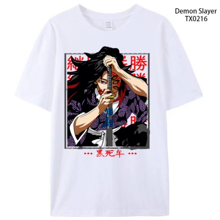 Demon Slayer Kimets Anime peripheral printed pure cotton T-shirt from S to 4XL