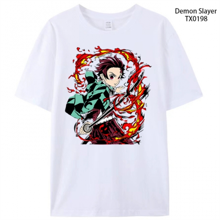 Demon Slayer Kimets Anime peripheral printed pure cotton T-shirt from S to 4XL