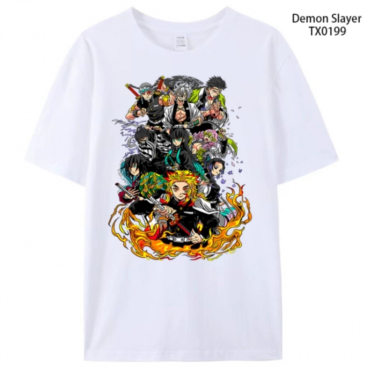 Demon Slayer Kimets Anime peripheral printed pure cotton T-shirt from S to 4XL