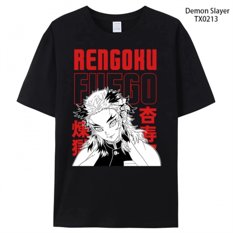 Demon Slayer Kimets Anime peripheral printed pure cotton T-shirt from S to 4XL