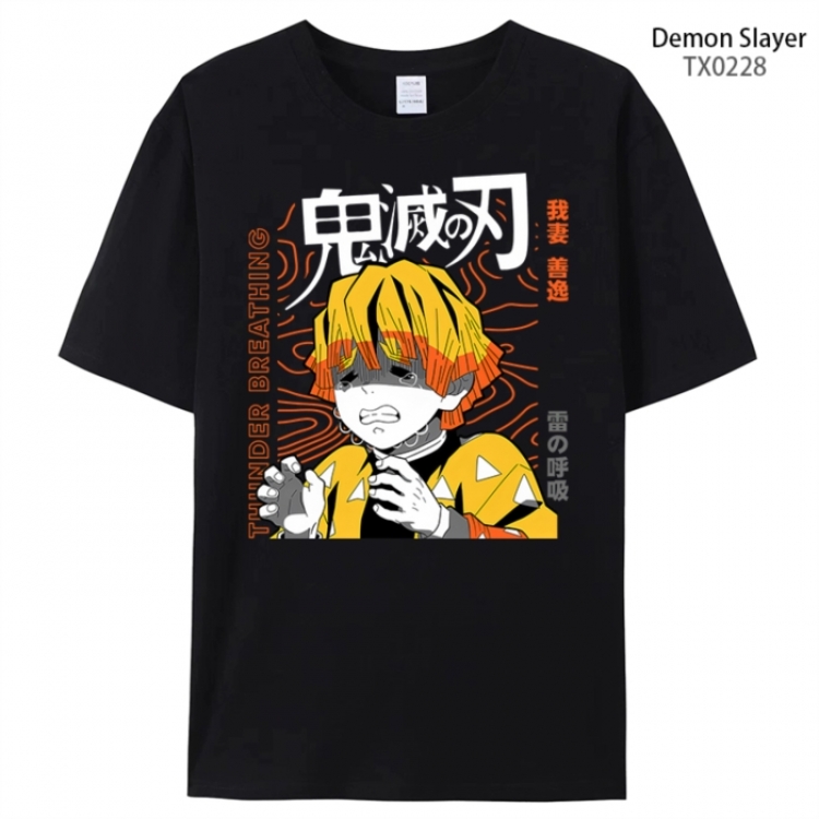 Demon Slayer Kimets Anime peripheral printed pure cotton T-shirt from S to 4XL