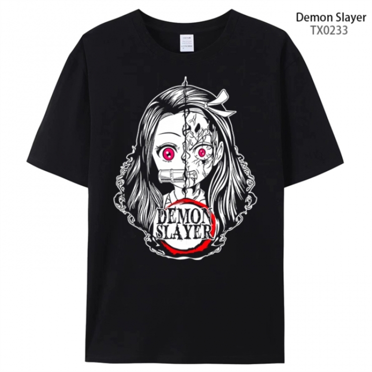Demon Slayer Kimets Anime peripheral printed pure cotton T-shirt from S to 4XL