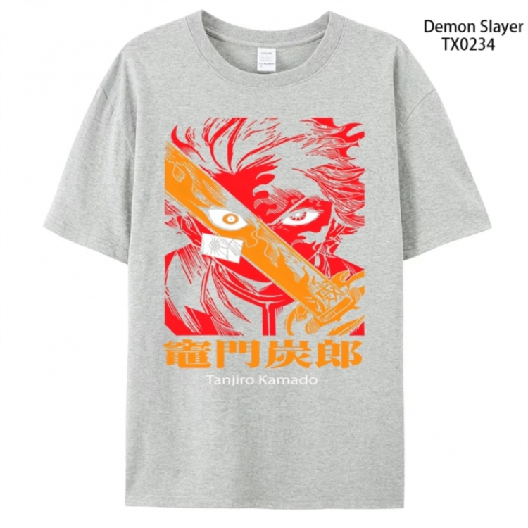 Demon Slayer Kimets Anime peripheral printed pure cotton T-shirt from S to 4XL
