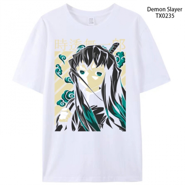 Demon Slayer Kimets Anime peripheral printed pure cotton T-shirt from S to 4XL