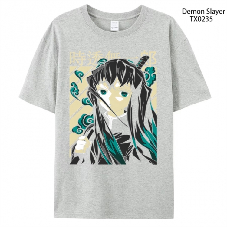 Demon Slayer Kimets Anime peripheral printed pure cotton T-shirt from S to 4XL