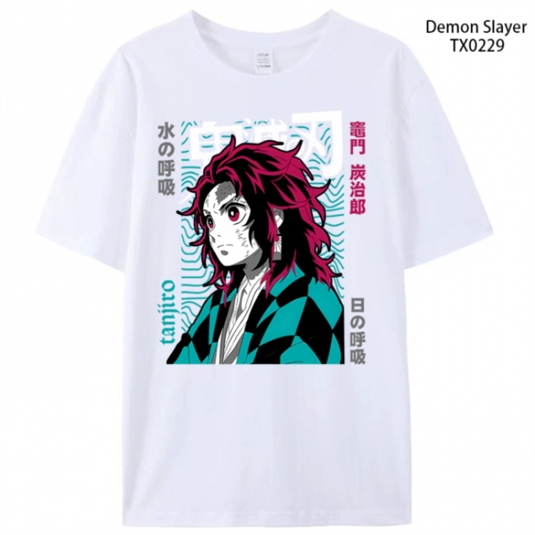 Demon Slayer Kimets Anime peripheral printed pure cotton T-shirt from S to 4XL