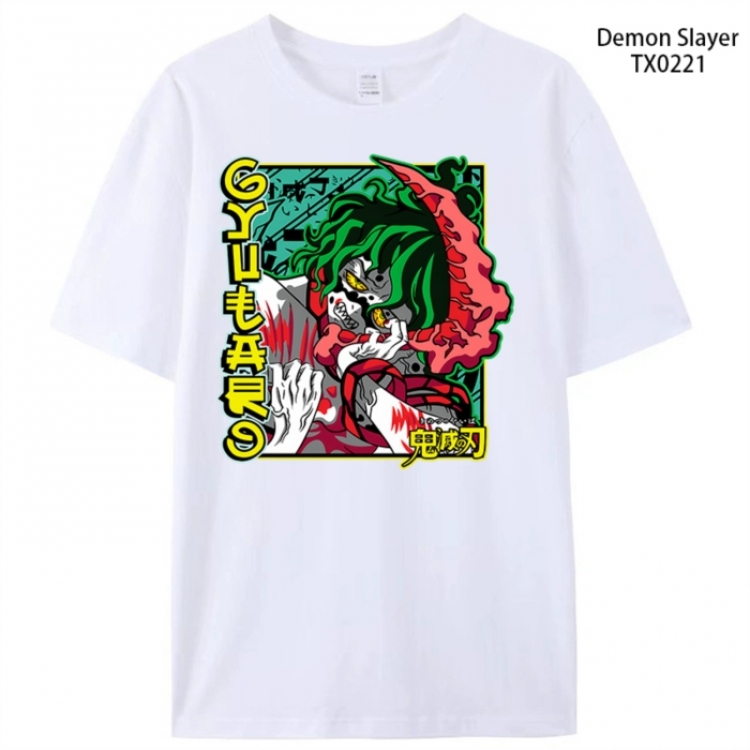 Demon Slayer Kimets Anime peripheral printed pure cotton T-shirt from S to 4XL