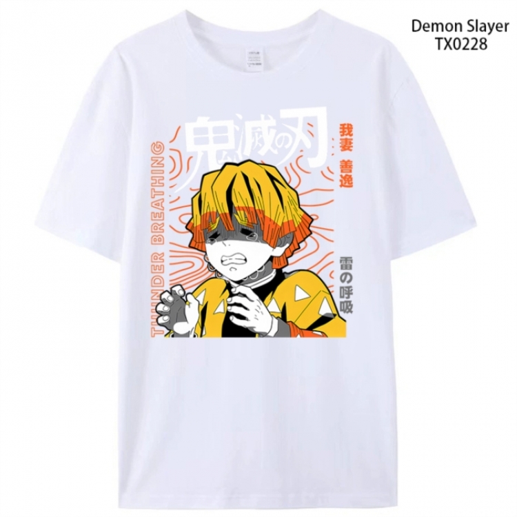 Demon Slayer Kimets Anime peripheral printed pure cotton T-shirt from S to 4XL