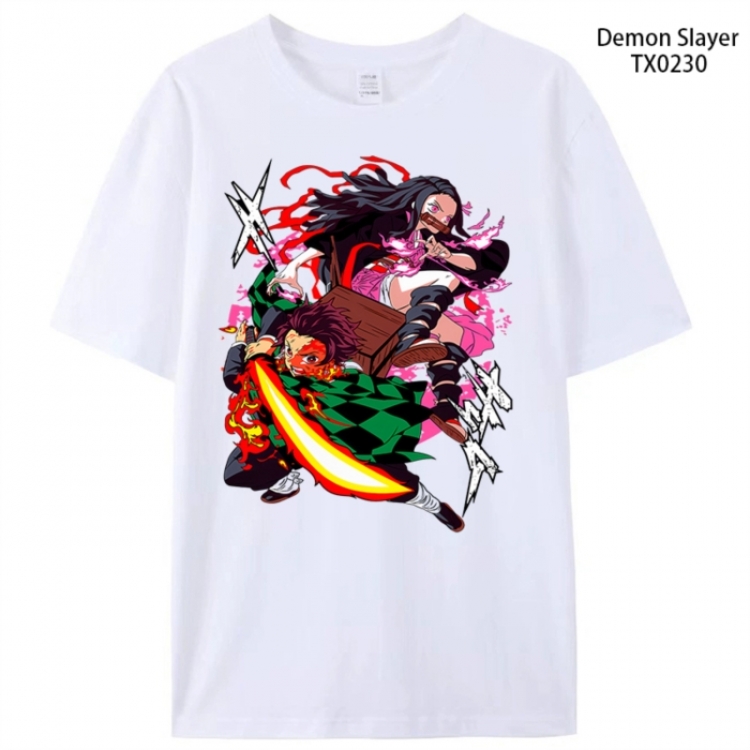 Demon Slayer Kimets Anime peripheral printed pure cotton T-shirt from S to 4XL
