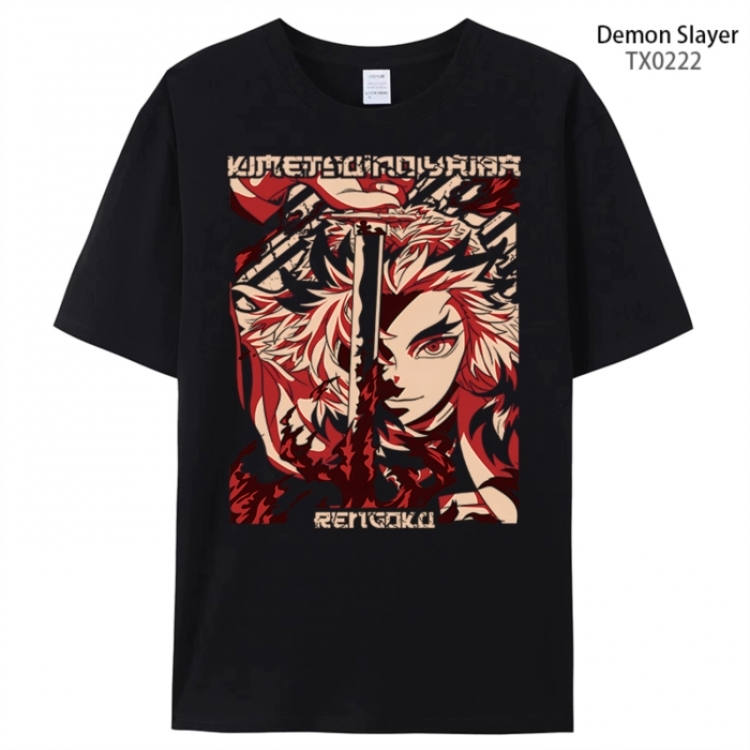 Demon Slayer Kimets Anime peripheral printed pure cotton T-shirt from S to 4XL