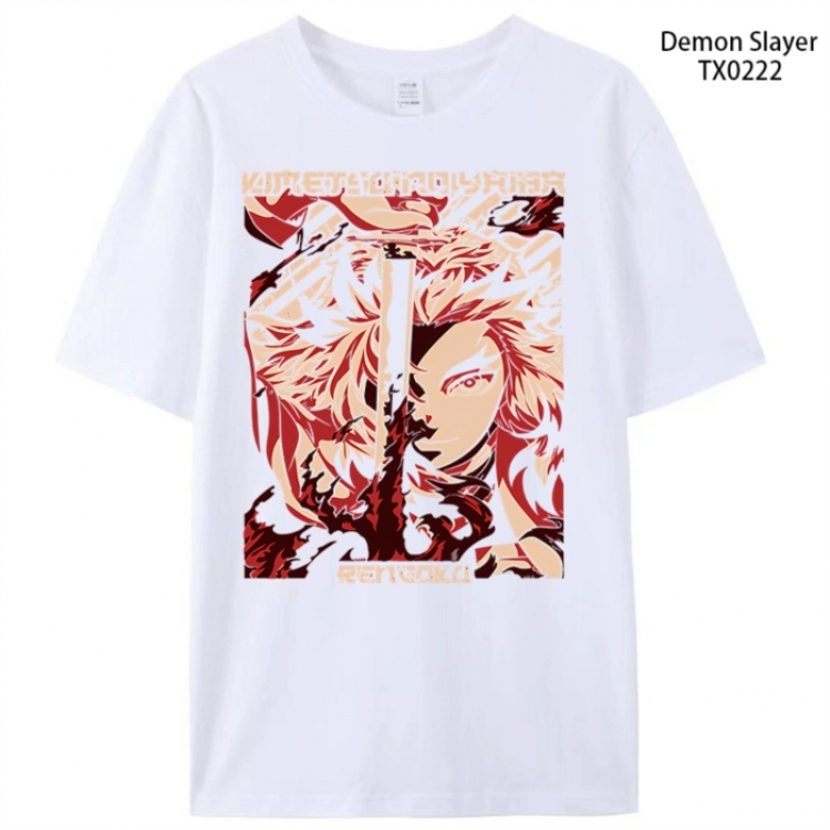 Demon Slayer Kimets Anime peripheral printed pure cotton T-shirt from S to 4XL