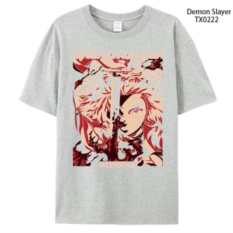 Demon Slayer Kimets Anime peripheral printed pure cotton T-shirt from S to 4XL