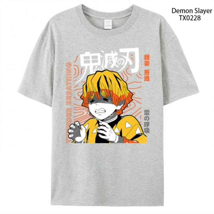Demon Slayer Kimets Anime peripheral printed pure cotton T-shirt from S to 4XL