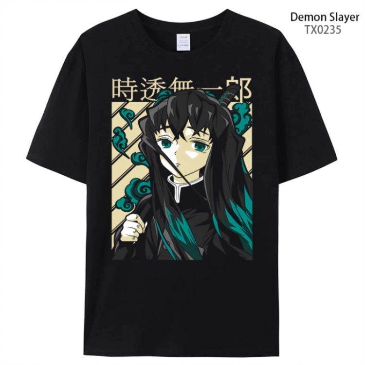 Demon Slayer Kimets Anime peripheral printed pure cotton T-shirt from S to 4XL
