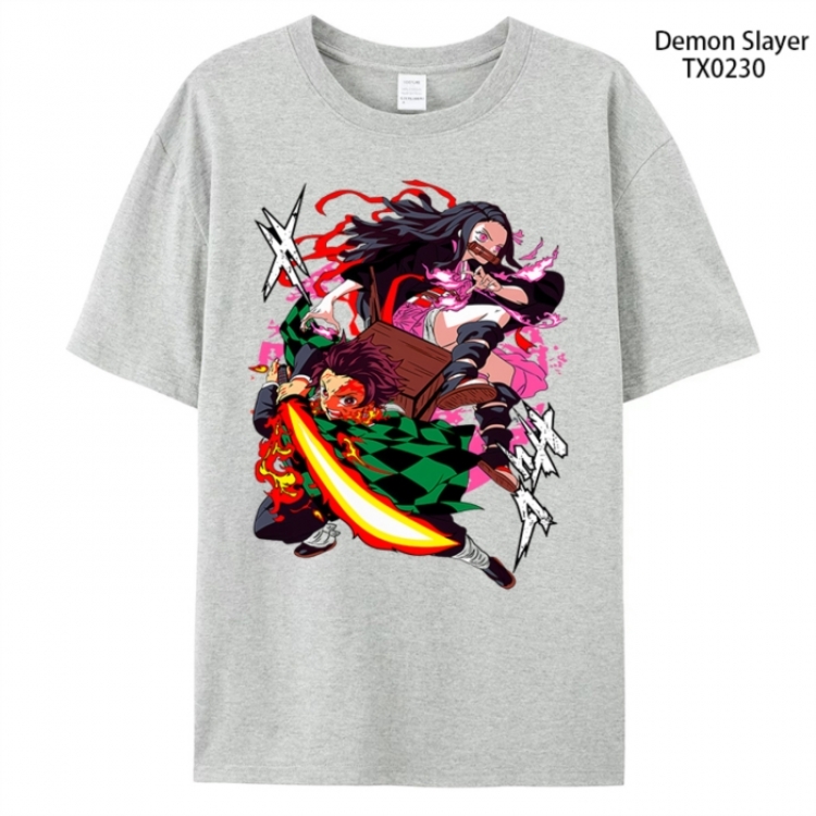Demon Slayer Kimets Anime peripheral printed pure cotton T-shirt from S to 4XL