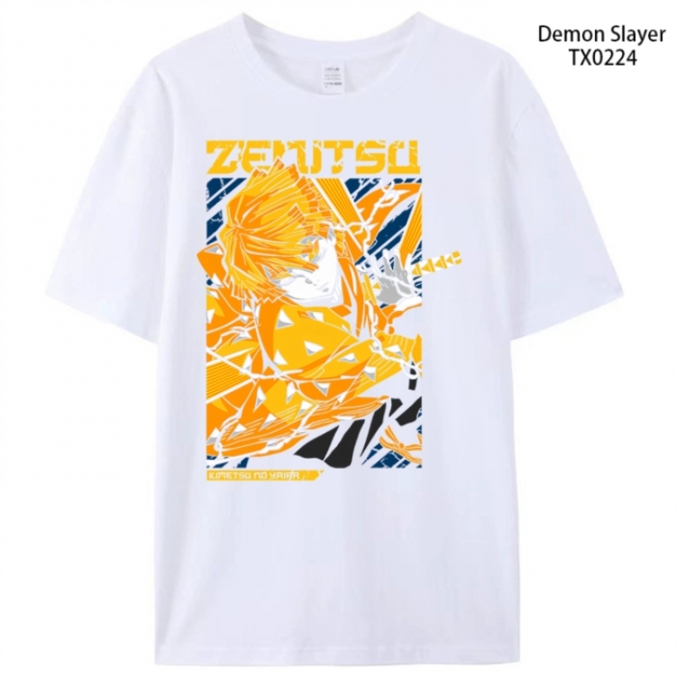 Demon Slayer Kimets Anime peripheral printed pure cotton T-shirt from S to 4XL