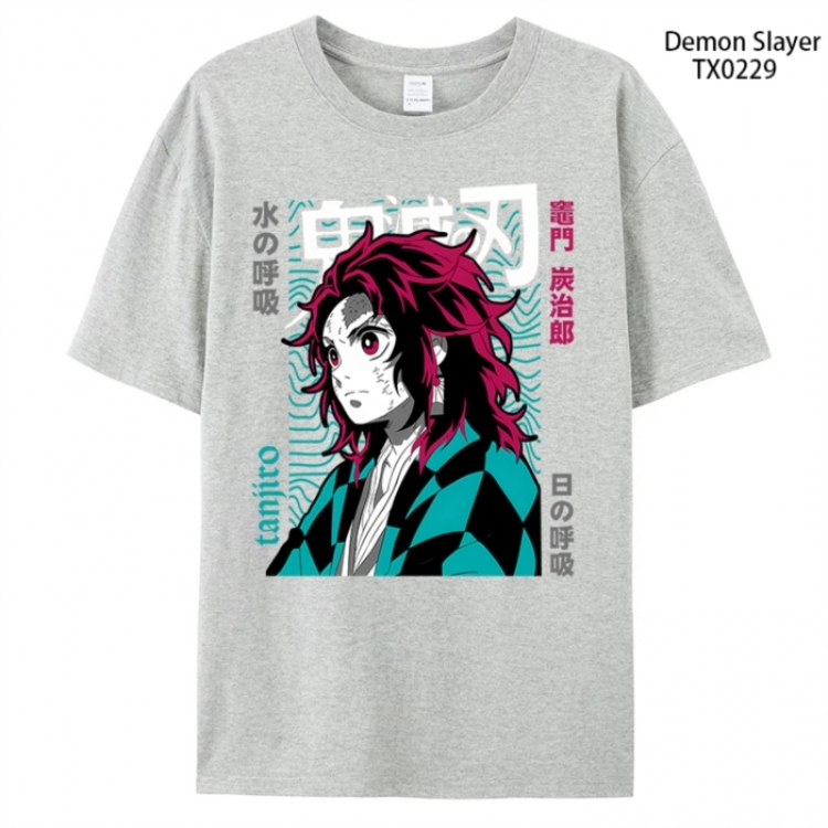 Demon Slayer Kimets Anime peripheral printed pure cotton T-shirt from S to 4XL