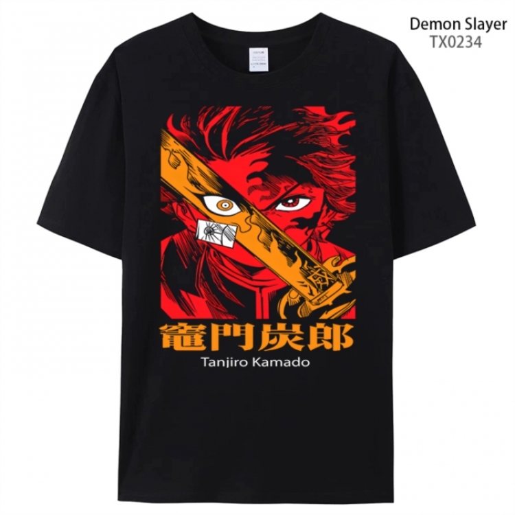 Demon Slayer Kimets Anime peripheral printed pure cotton T-shirt from S to 4XL