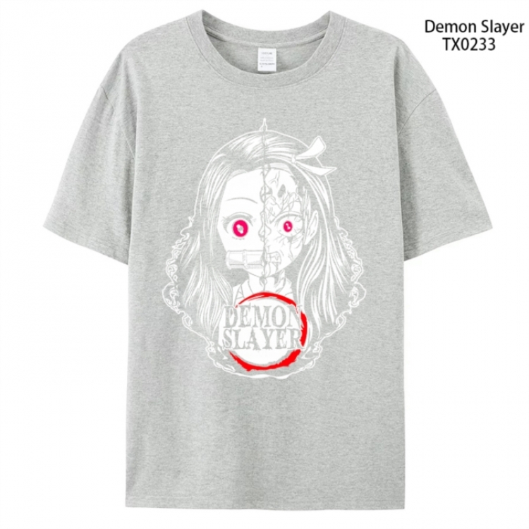 Demon Slayer Kimets Anime peripheral printed pure cotton T-shirt from S to 4XL