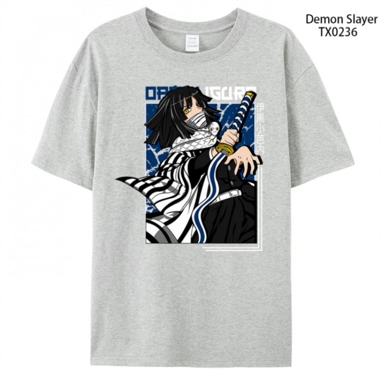 Demon Slayer Kimets Anime peripheral printed pure cotton T-shirt from S to 4XL