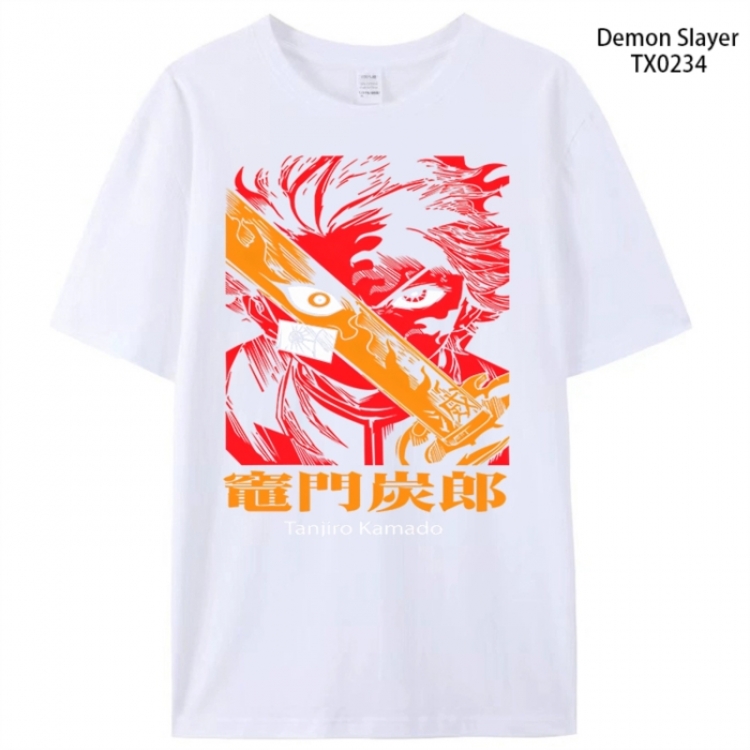 Demon Slayer Kimets Anime peripheral printed pure cotton T-shirt from S to 4XL
