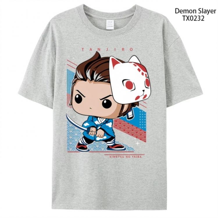 Demon Slayer Kimets Anime peripheral printed pure cotton T-shirt from S to 4XL