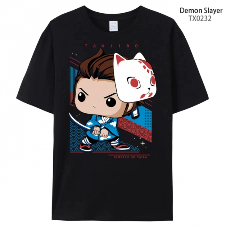Demon Slayer Kimets Anime peripheral printed pure cotton T-shirt from S to 4XL
