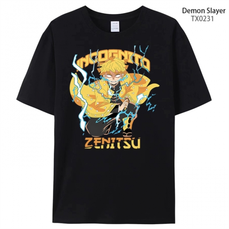 Demon Slayer Kimets Anime peripheral printed pure cotton T-shirt from S to 4XL