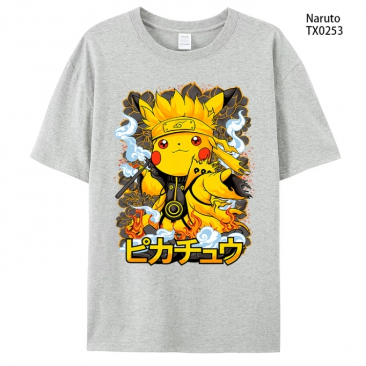 Naruto Anime peripheral printed pure cotton T-shirt from S to 4XL