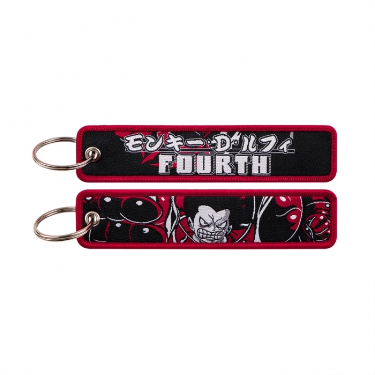 LABUBU Double sided color woven label keychain with thickened hanging rope 13x3cm 10G price for 5 pcs