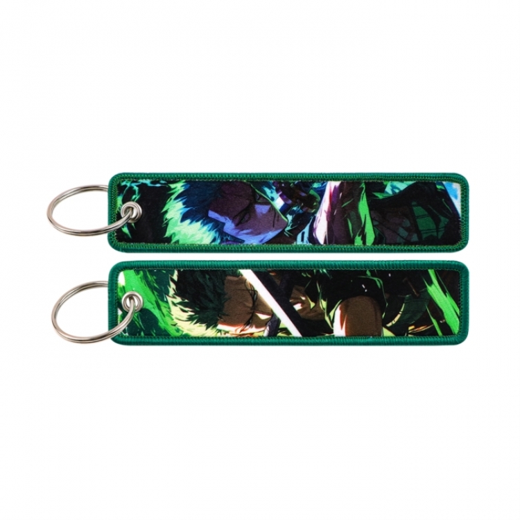 LABUBU Double sided color woven label keychain with thickened hanging rope 13x3cm 10G price for 5 pcs