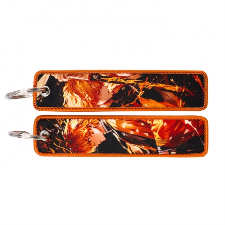 Demon Slayer Kimets Double sided color woven label keychain with thickened hanging rope 13x3cm 10G price for 5 pcs