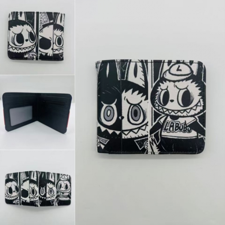 LABUBU Full color Two fold short card case wallet 11X9.5CM  