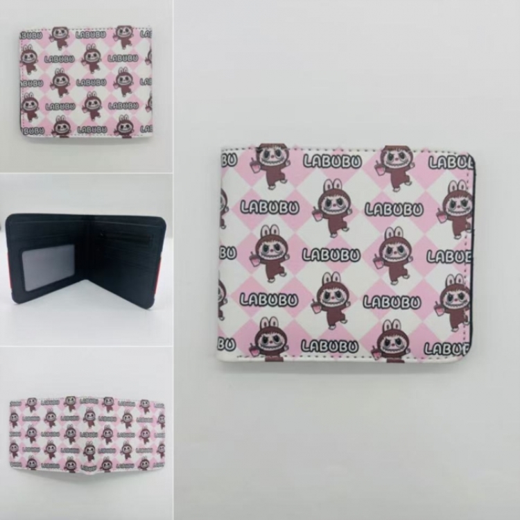 LABUBU Full color Two fold short card case wallet 11X9.5CM  