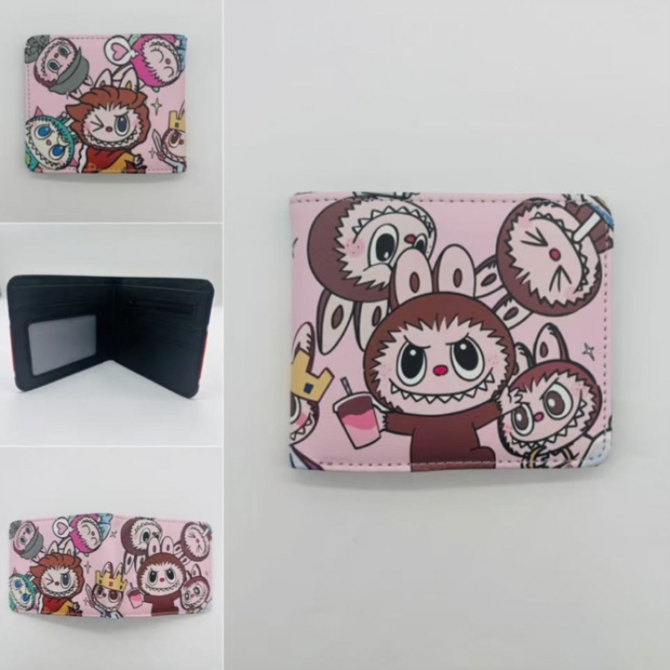 LABUBU Full color Two fold short card case wallet 11X9.5CM  