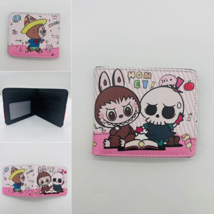 LABUBU Full color Two fold short card case wallet 11X9.5CM  