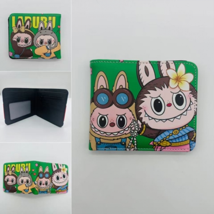 LABUBU Full color Two fold short card case wallet 11X9.5CM